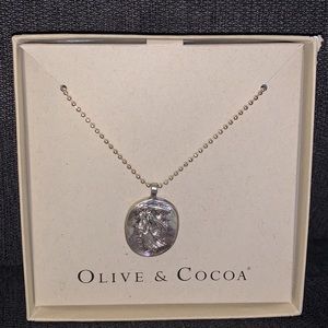 Olive and Cocoa Guardian Angel necklace